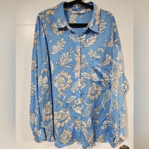 Joe Fresh Blue Paisley Blouse